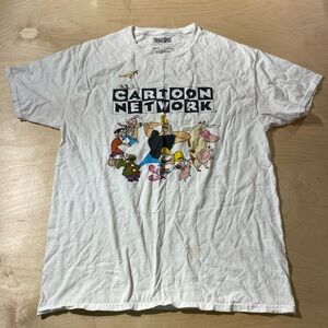 Cartoon Network White Graphic T-Shirt Size Large (LU)